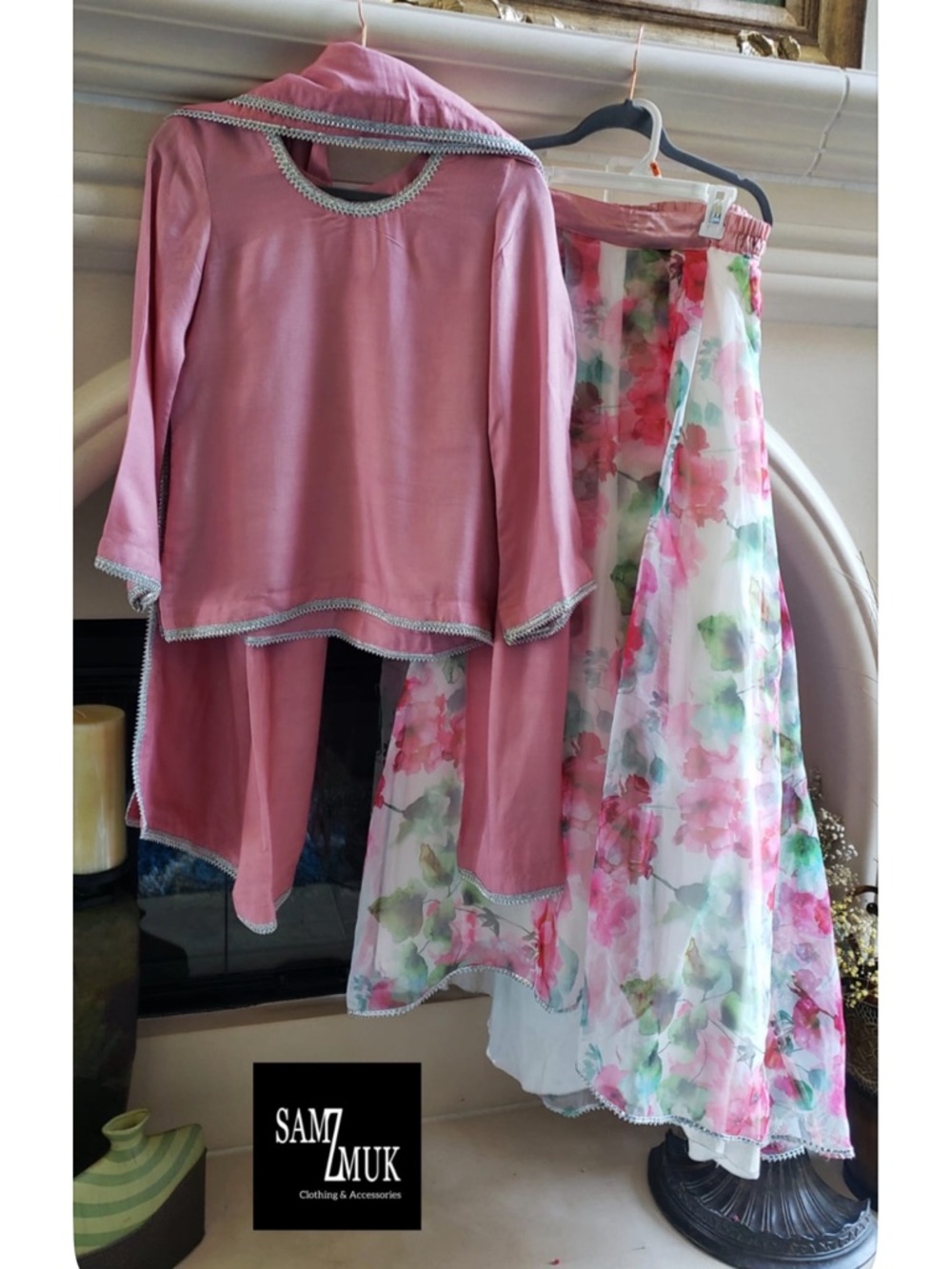Pink Floral Kids Matching Maxi Set